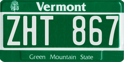 VT license plate ZHT867