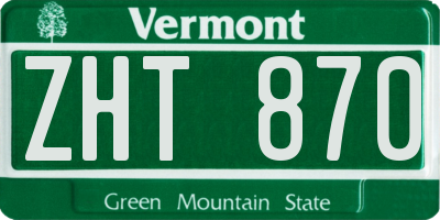 VT license plate ZHT870