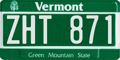 VT license plate ZHT871