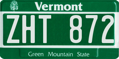 VT license plate ZHT872