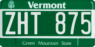 VT license plate ZHT875