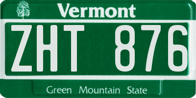 VT license plate ZHT876