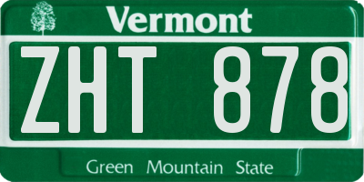 VT license plate ZHT878