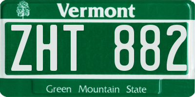 VT license plate ZHT882