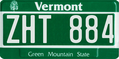 VT license plate ZHT884