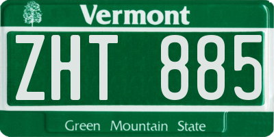 VT license plate ZHT885
