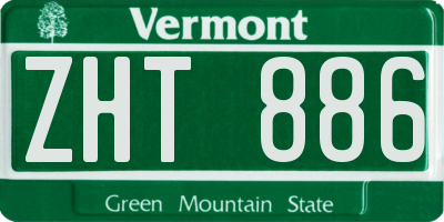 VT license plate ZHT886