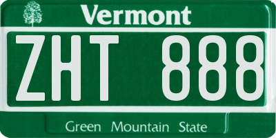 VT license plate ZHT888