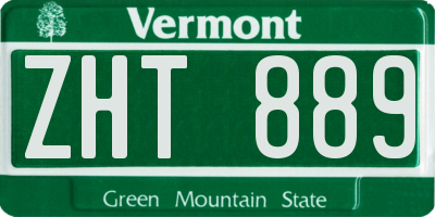 VT license plate ZHT889