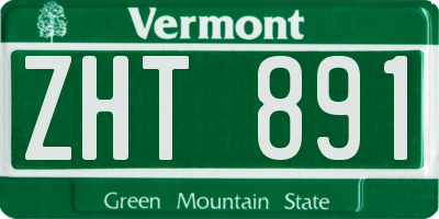 VT license plate ZHT891