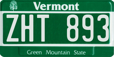 VT license plate ZHT893