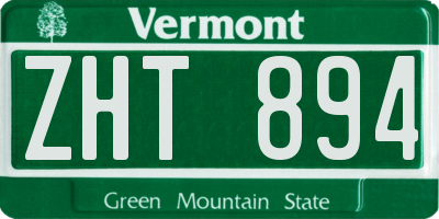 VT license plate ZHT894