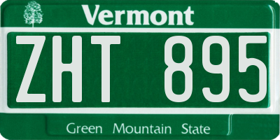 VT license plate ZHT895
