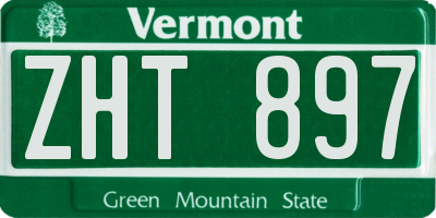 VT license plate ZHT897