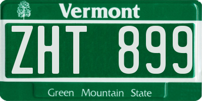 VT license plate ZHT899