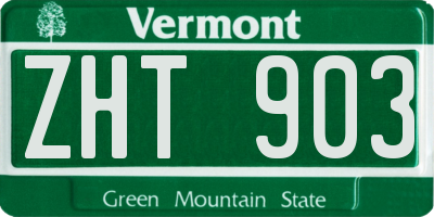 VT license plate ZHT903