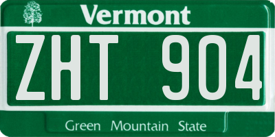 VT license plate ZHT904
