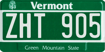VT license plate ZHT905