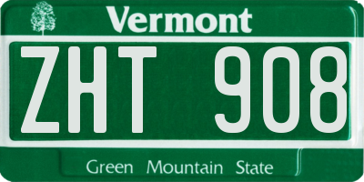 VT license plate ZHT908