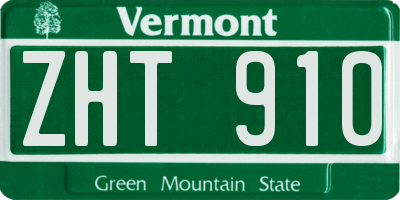 VT license plate ZHT910