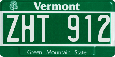 VT license plate ZHT912