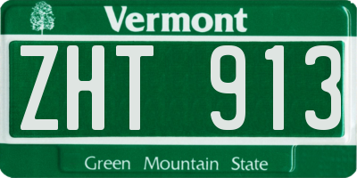 VT license plate ZHT913
