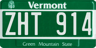 VT license plate ZHT914