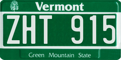 VT license plate ZHT915