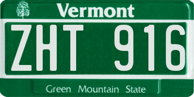 VT license plate ZHT916