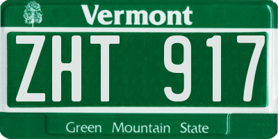 VT license plate ZHT917