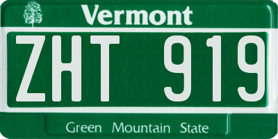 VT license plate ZHT919