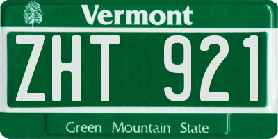 VT license plate ZHT921