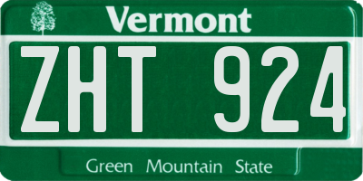 VT license plate ZHT924