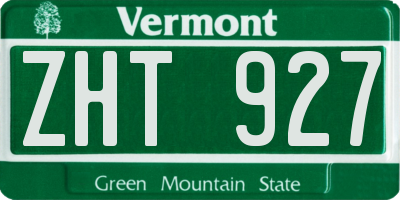 VT license plate ZHT927