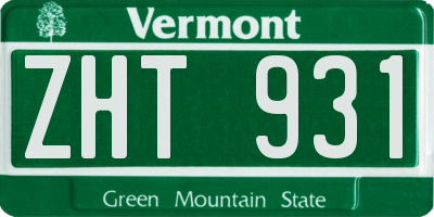 VT license plate ZHT931