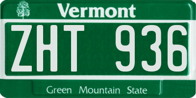 VT license plate ZHT936