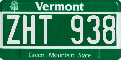VT license plate ZHT938