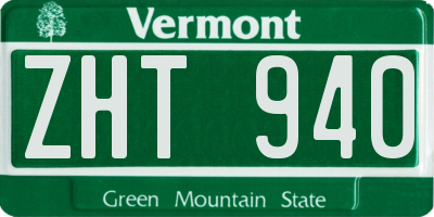 VT license plate ZHT940