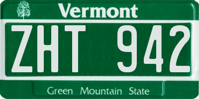 VT license plate ZHT942
