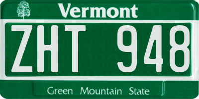 VT license plate ZHT948