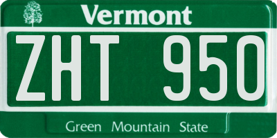 VT license plate ZHT950