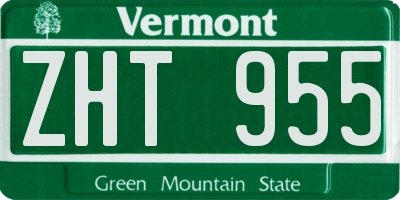 VT license plate ZHT955