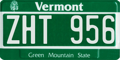 VT license plate ZHT956