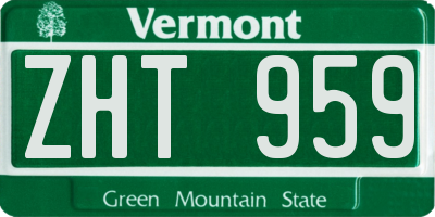 VT license plate ZHT959