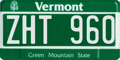 VT license plate ZHT960