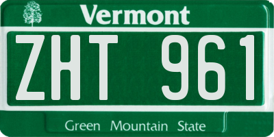 VT license plate ZHT961
