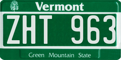 VT license plate ZHT963