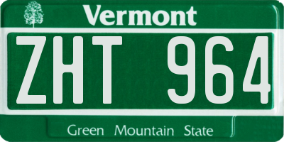 VT license plate ZHT964