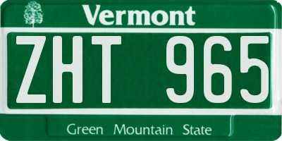 VT license plate ZHT965