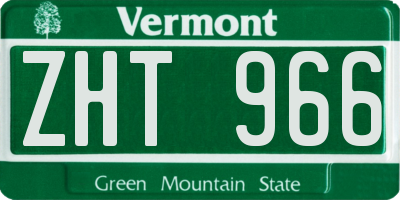 VT license plate ZHT966